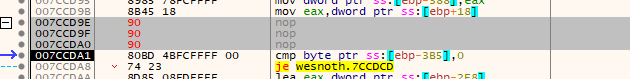 The patched instruction