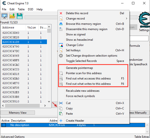Cheat Engine’s pointer scan feature