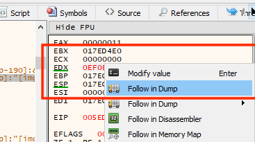 Following the string through the dump