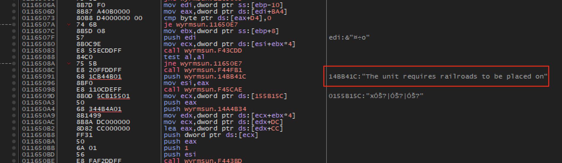 A recruit-unit function in the debugger
