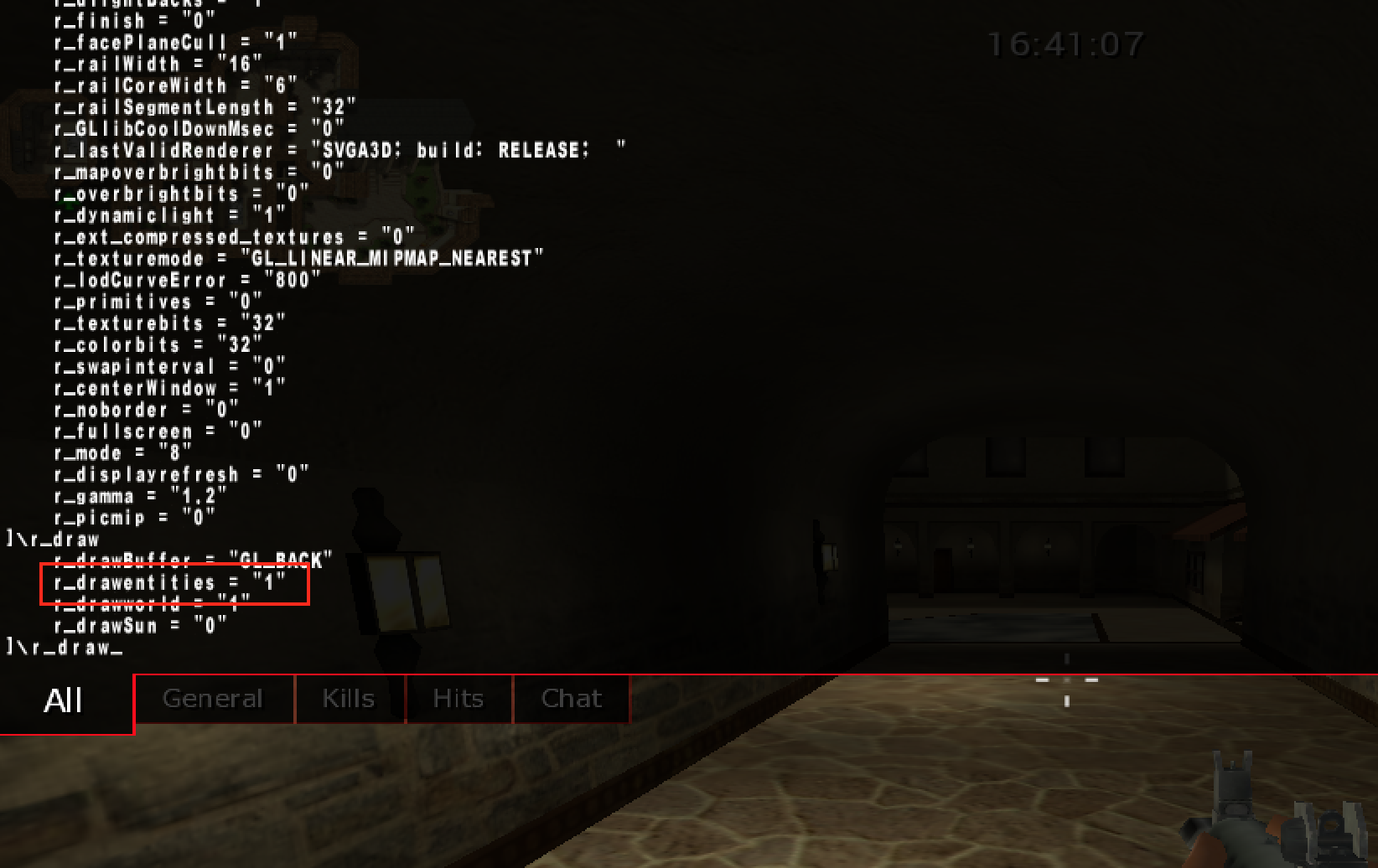 A console command changing entity drawing
