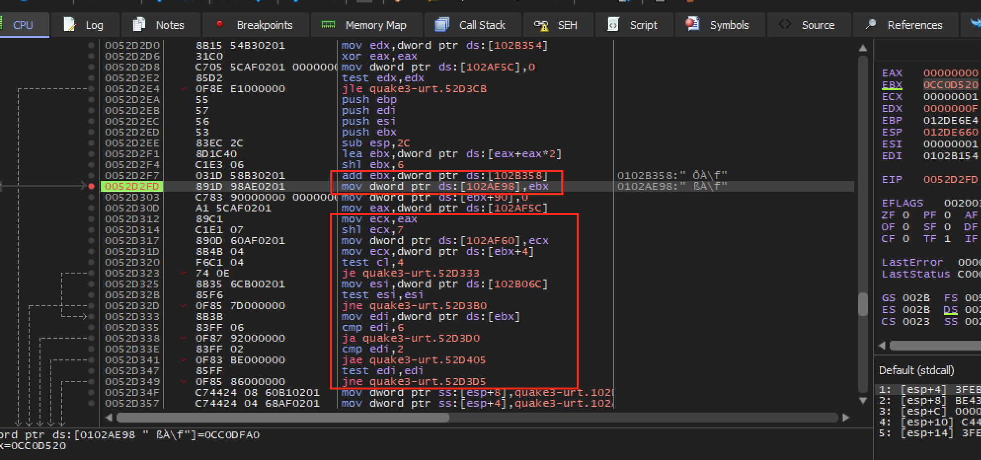 A render flag in the debugger