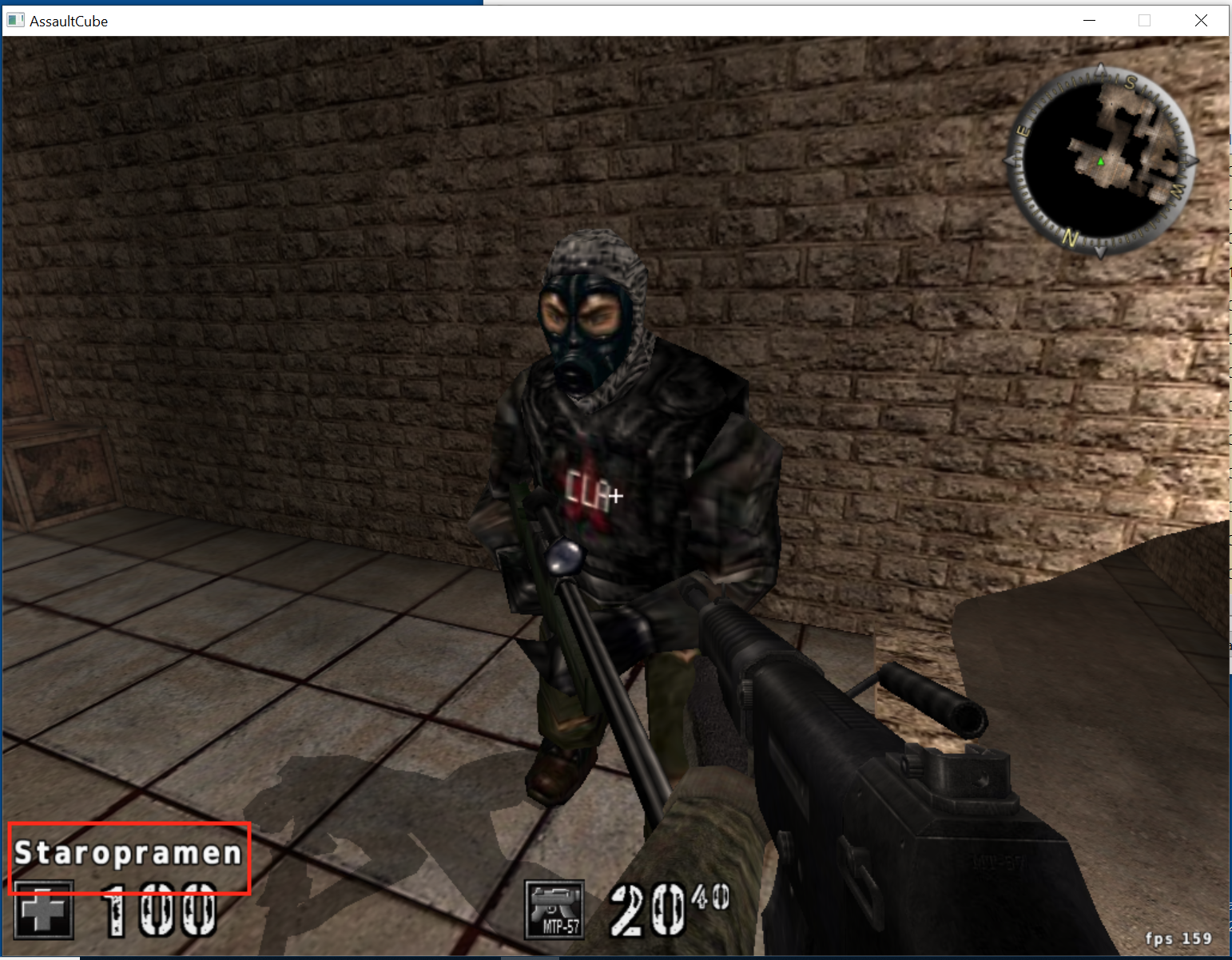 AssaultCube showing a target name