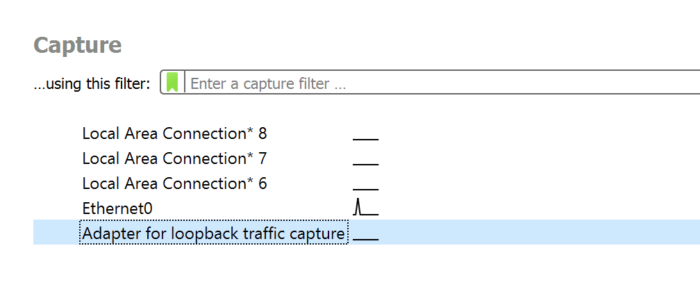 The Wireshark interface
