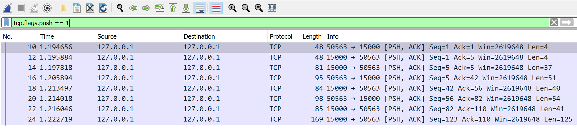 Following a TCP stream